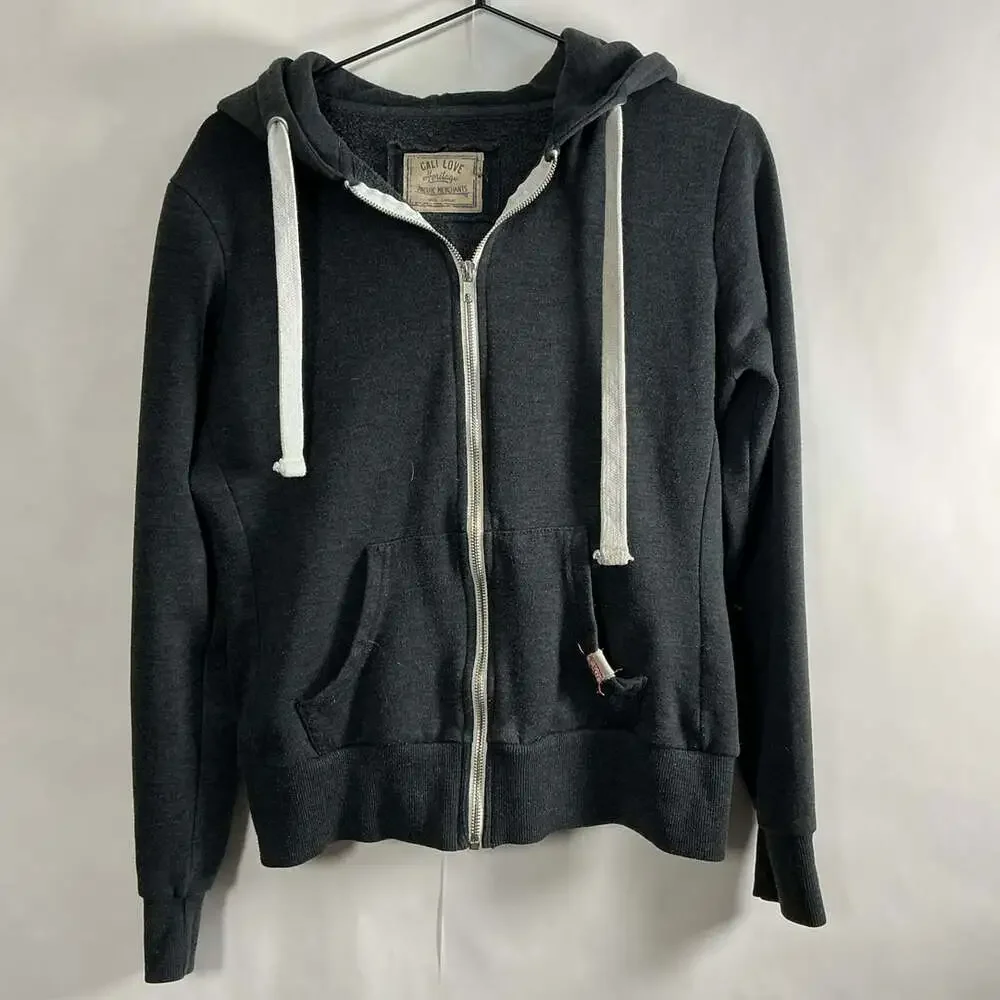 Cali Love Heritage Zip Hoodie Size Large Charcoal
